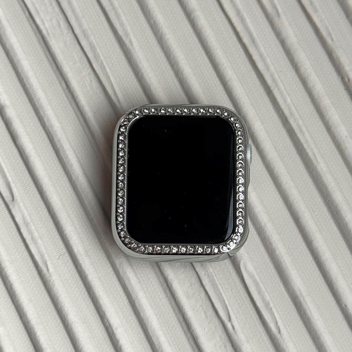 silver rhinestone apple watch case
