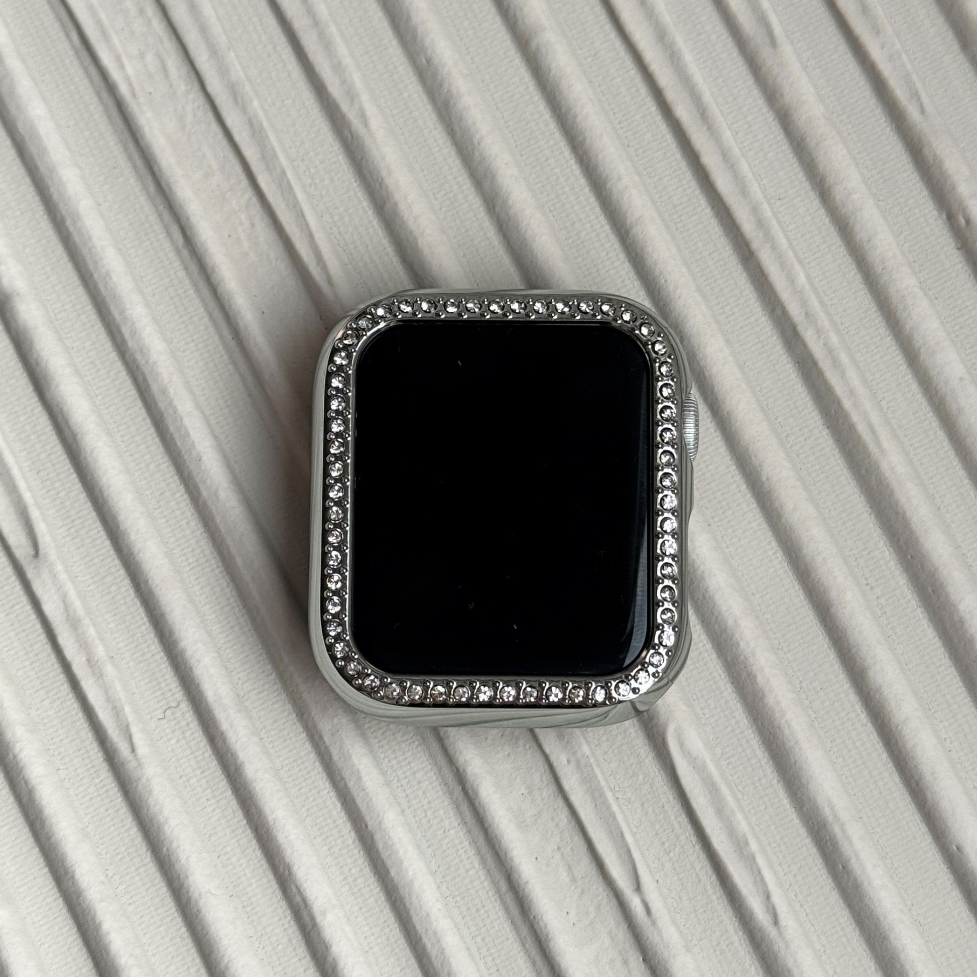 silver rhinestone apple watch case