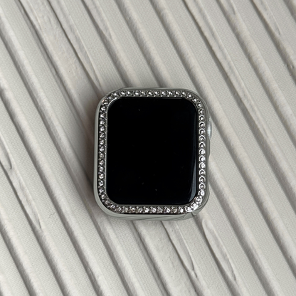 silver rhinestone apple watch case