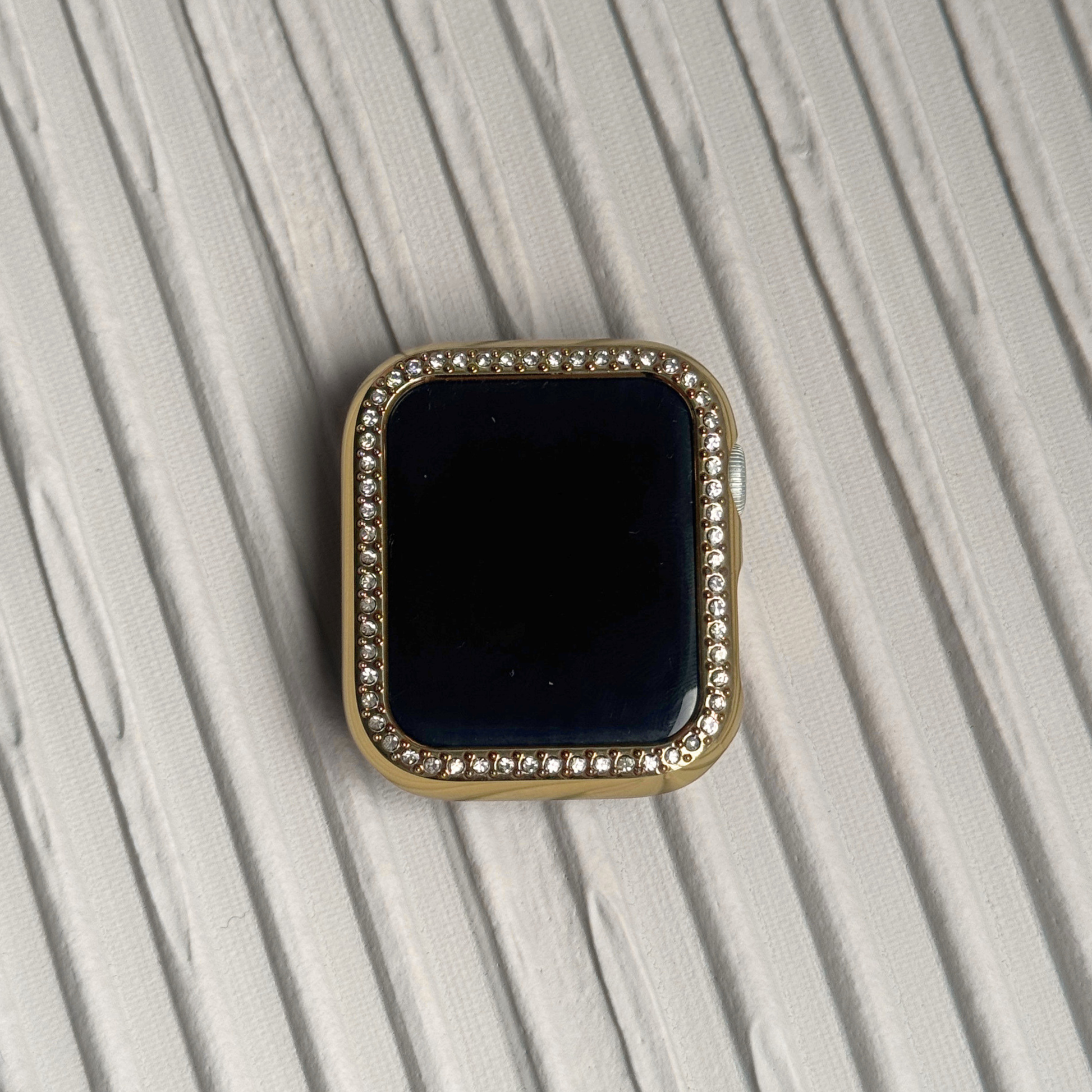Gold rhinestone apple watch case