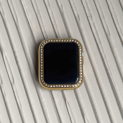 Gold rhinestone apple watch case
