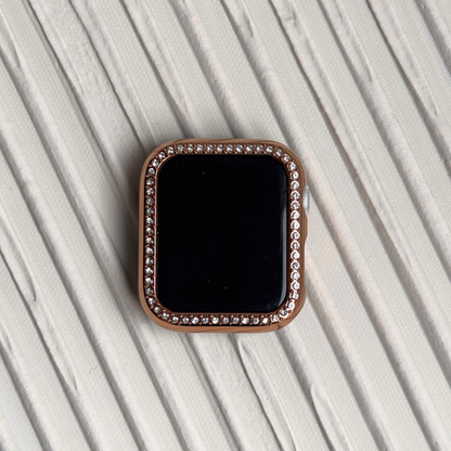 rose Gold rhinestone apple watch case