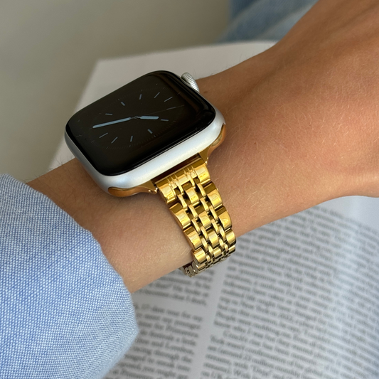 Gold Apple Watch Band, iWatch strap 45mm 44mm 42mm 41mm 40mm 38mm 49mm, Luxury Women Metal Bracelet, Apple Watch 9, Apple armband gift