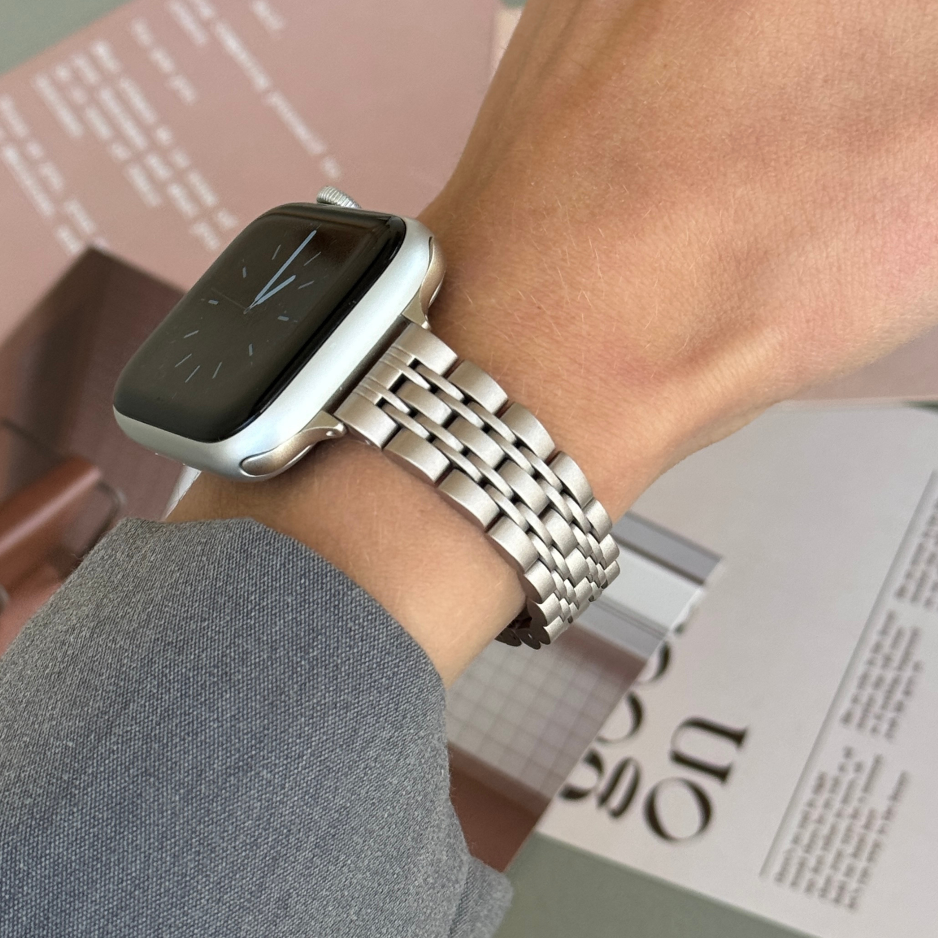 Wrist Size Apple Watch Band Too Small Pink Leather Apple Watch Band Gold Accents, 38mm 40mm 41mm 42mm