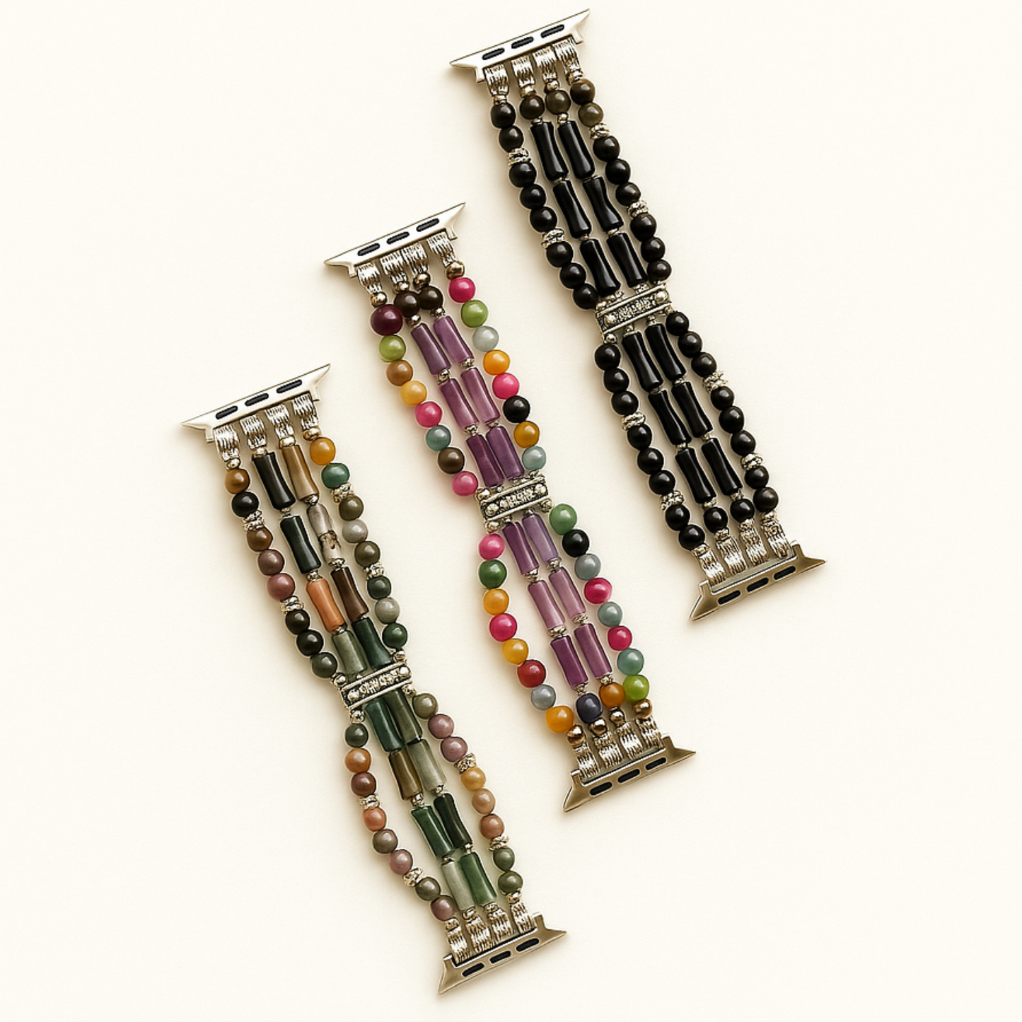 Women’s boho Apple Watch bracelet – stylish handmade beaded agate strap