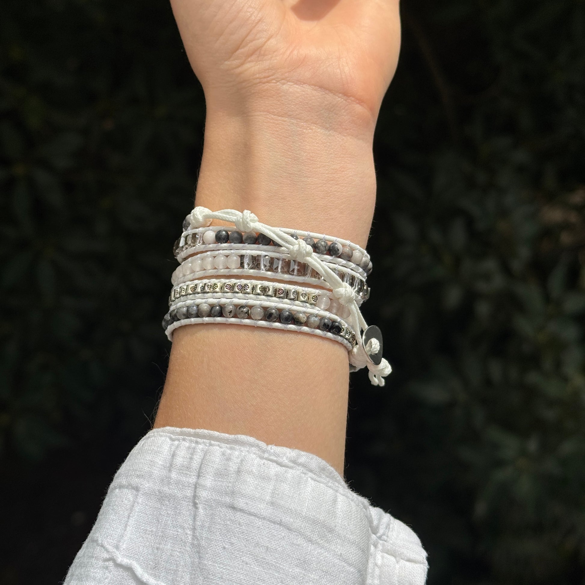 Boho chic jasper Apple Watch bracelet strap for women – handmade beaded design